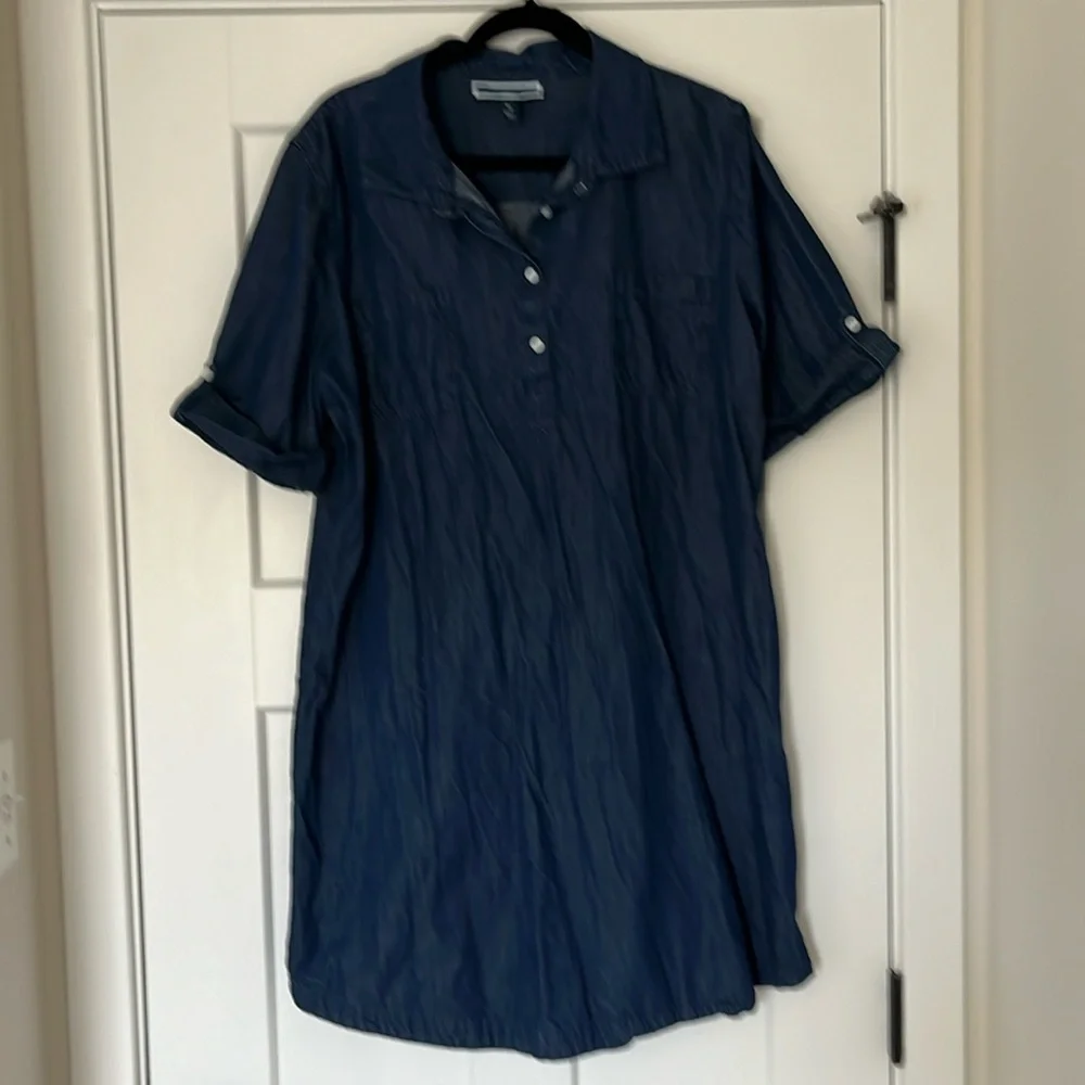 KAREN SCOTT Navy Blue Jeans Women Dress Size XL